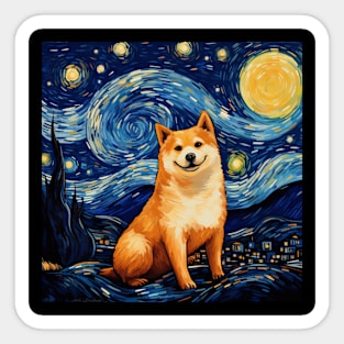 Shiba Inu Night Sticker